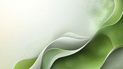Abstract green and white layered design