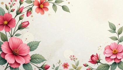 Subtle repeating floral motif, delicate pattern, calm, simple