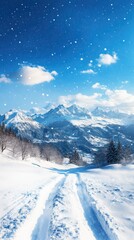 Winter wonderland adventure majestic mountains landscape photography snowy environment panoramic view nature's beauty