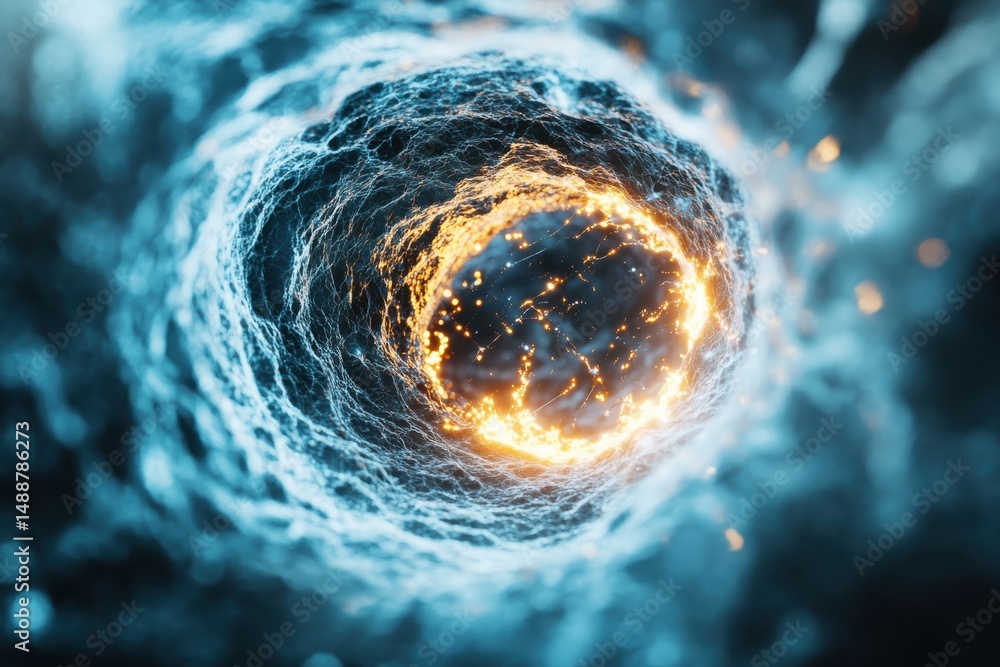 Poster explosive cosmic event in a hypothetical universe digital art sci-fi environment close-up view abstr