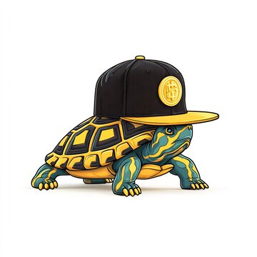streetwise turtle with gold medallion and cap 