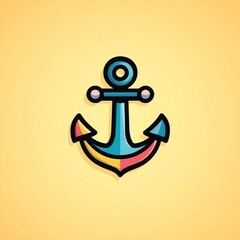 Anchor Icon with Maritime Theme
