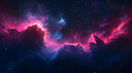 Cosmic Colors in Nebula with Stars and Cosmic Dust in Space