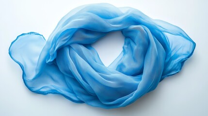 Elegant sky blue chiffon scarf draped in stylish fashion