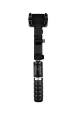 Compact stabilizer for smartphones featuring a secure phone holder and textured handle.