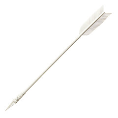 Sleek Arrow with Modern Accents in Pearlescent White Isolated on Transparent Background