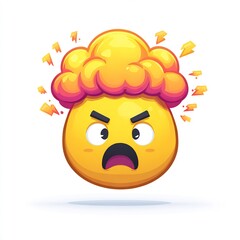Obraz premium Exploding head emoji mind blown icon