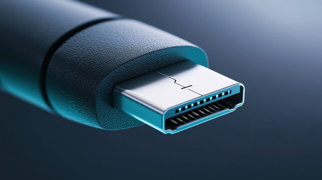 A close-up view of a USB connector.