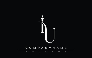 Initial IU Logo Design Vector. Elegant Monogram Logo Design with Decorative Elements and Typography