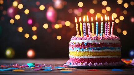 Birthday cake with candles