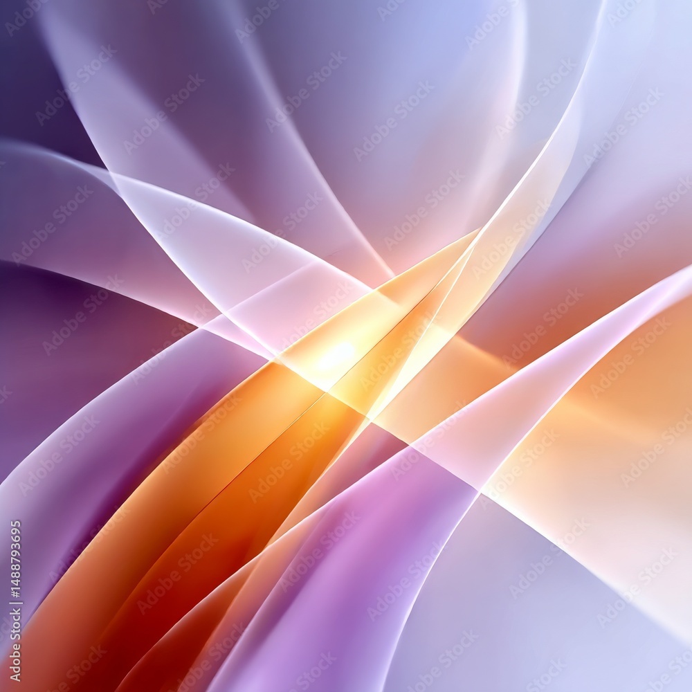 Poster abstract flow: luminous curves and colors, an elegant dance of light and shadow in modern art.