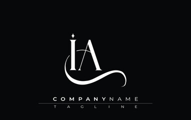 Initial IA Logo Design Vector. Elegant Monogram Logo Design with Decorative Elements and Typography