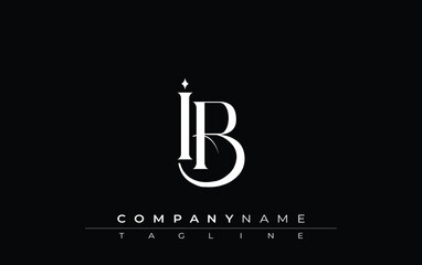 Initial IB Logo Design Vector. Elegant Monogram Logo Design with Decorative Elements and Typography