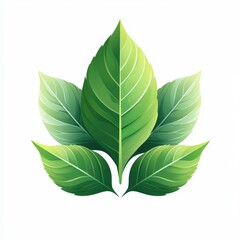 Naklejka premium Green leaves arranged to create a vibrant and fresh natural design suitable for various applications in art or branding