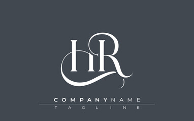 Initial HR Logo Design Vector. Elegant Monogram Logo Design with Decorative Elements and Typography