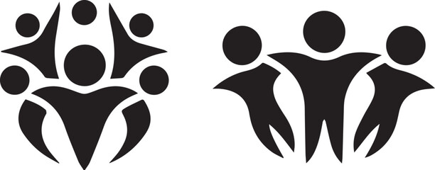 Fototapeta premium Minimalist People Profile Group Vector Silhouette