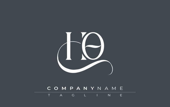 Initial HO Logo Design Vector. Elegant Monogram Logo Design with Decorative Elements and Typography