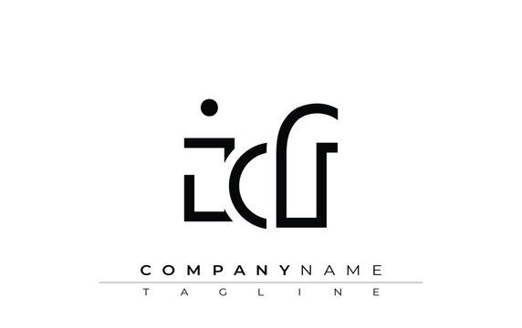 ICF abstract letter design. Modern Business Logo Design With Abstract Typography and Contemporary Style