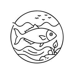 fish icon marine conservation icon, fish icon marine conservation vector illustration-simple illustration of fish icon marine conservation , perfect for fish icon marine conservation logos and icons