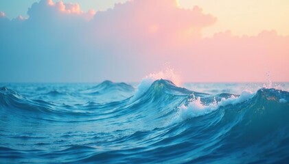 Fototapeta premium Subtle gradient shift, calming ocean waves texture, abstract, calm, backdrop