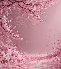 Abstract pink petals swirl, dreamy sakura backdrop,  soft,  light