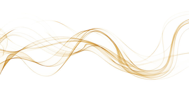 Abstract gold and silver waves isolated on a white background
