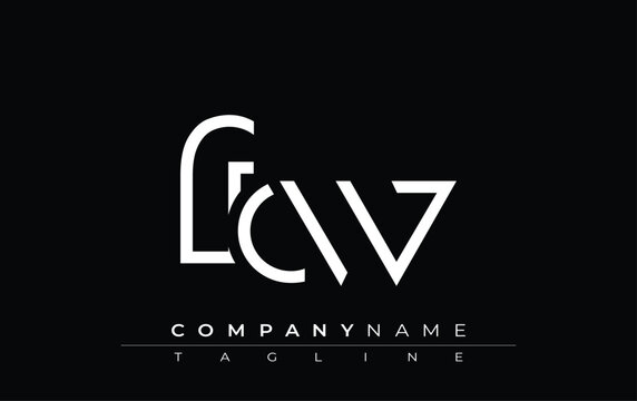 FCW abstract letter design. Modern Business Logo Design With Abstract Typography and Contemporary Style