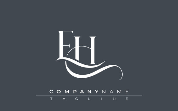 Initial EH Logo Design Vector. Elegant Monogram Logo Design with Decorative Elements and Typography