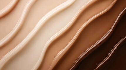 Fototapeta premium Explore smooth gradient of soft skin tones showcasing silky transitions from porcelain to deep chocolate with minimalist abstract background
