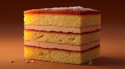 Fototapeta premium layered sponge cake slice