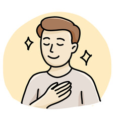 man with a big smile calm health emotional 