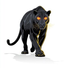 Obraz premium Fierce Panther with Glowing Eyes 