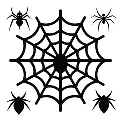 Obraz premium -vintage-black-spider-web-icon-set--different-shap (3).eps