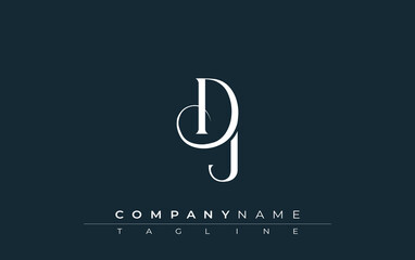 Initial DJ Logo Design Vector. Elegant Monogram Logo Design with Decorative Elements and Typography