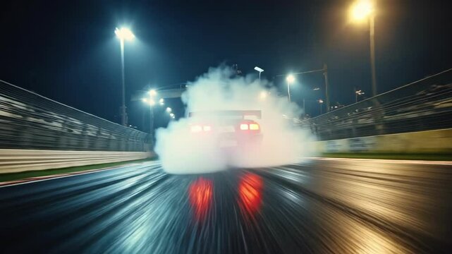 Night drifting: highspeed precision and smoke under city lights