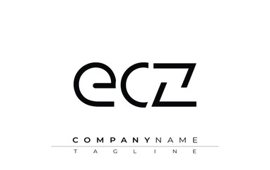 Fototapeta premium ECZ abstract letter design. Modern Business Logo Design With Abstract Typography and Contemporary Style