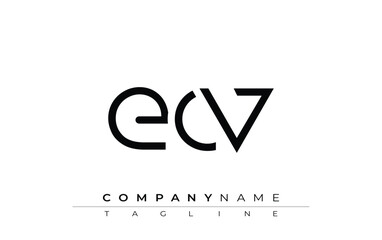 ECV abstract letter design. Modern Business Logo Design With Abstract Typography and Contemporary Style