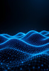 Dynamic Blue AI Data Background with Fluid Mesh

