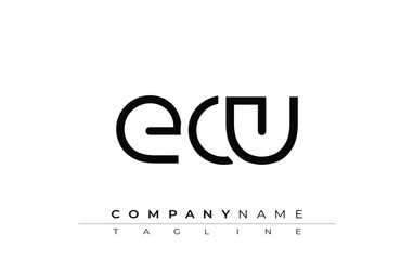 ECU abstract letter design. Modern Business Logo Design With Abstract Typography and Contemporary Style