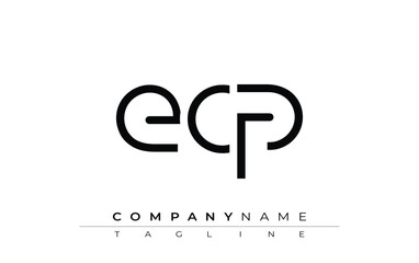 ECP abstract letter design. Modern Business Logo Design With Abstract Typography and Contemporary Style