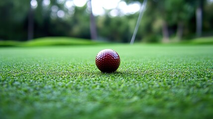 Golfer overcoming a challenging shot, motivational theme.