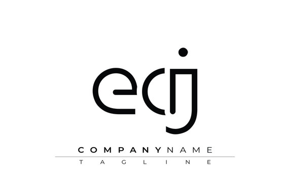ECJ abstract letter design. Modern Business Logo Design With Abstract Typography and Contemporary Style