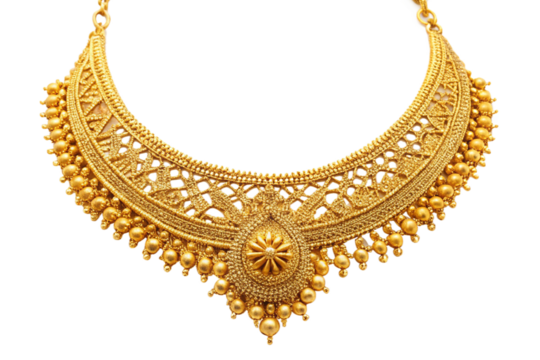 Exquisite gold necklace intricate design bridal jewelry
