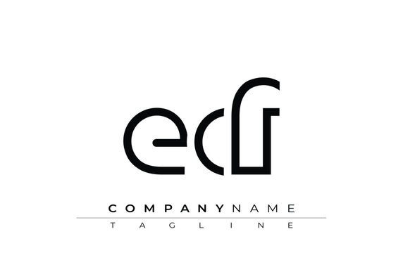 ECF abstract letter design. Modern Business Logo Design With Abstract Typography and Contemporary Style
