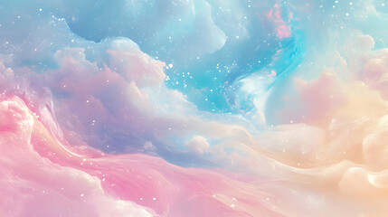Obraz premium Dreamy Colorful Cloudy Sky Background in Pastel Tones for Design