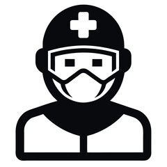 Healthcare Professionals Wearing Protective Masks - Flat Icons