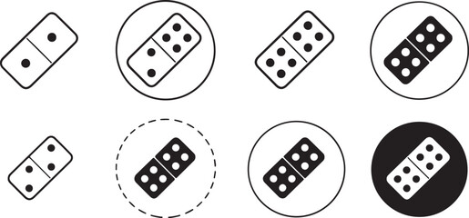 Collection of Domino Tile Icons in Various Styles