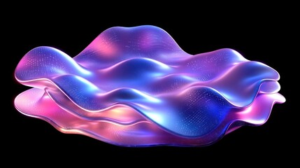 Obraz premium Abstract iridescent, wavy, layered form