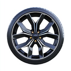 Obraz premium Sleek Car Wheel with Motion Lines