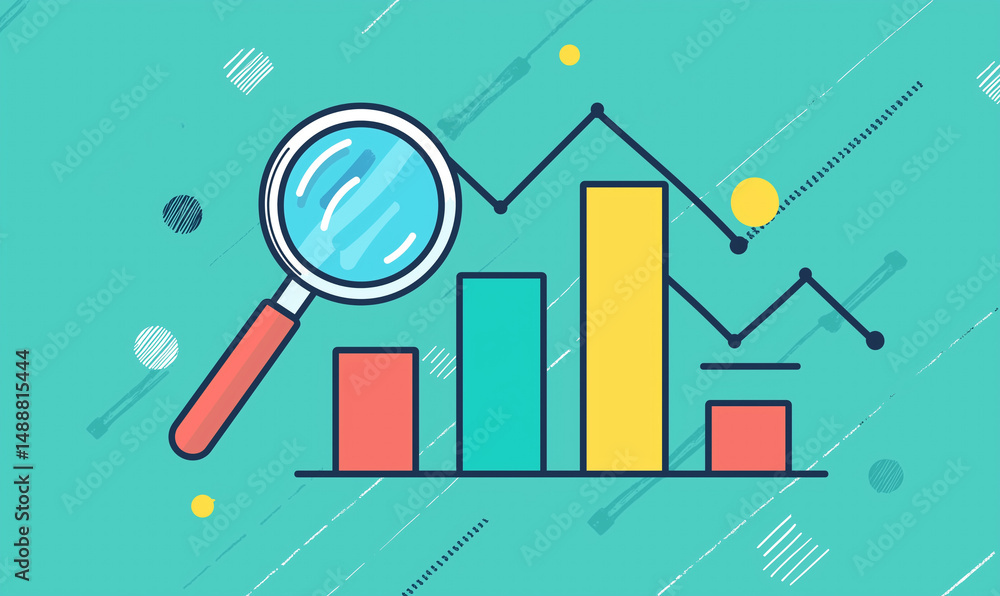 Aufkleber analyzing business metrics in data visualization office setting graphical presentation informal envi